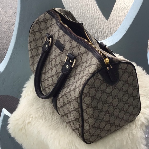 Authentic Gucci Monogram GG Plus Boston Top Zip Tote - Picture 12 of 16